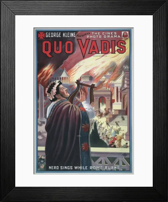 Framed Print : George Kleine presents the Cines photo drama Quo Vadis Nero Framed Print : George Kleine presents the Cines photo drama Quo Vadis Nero