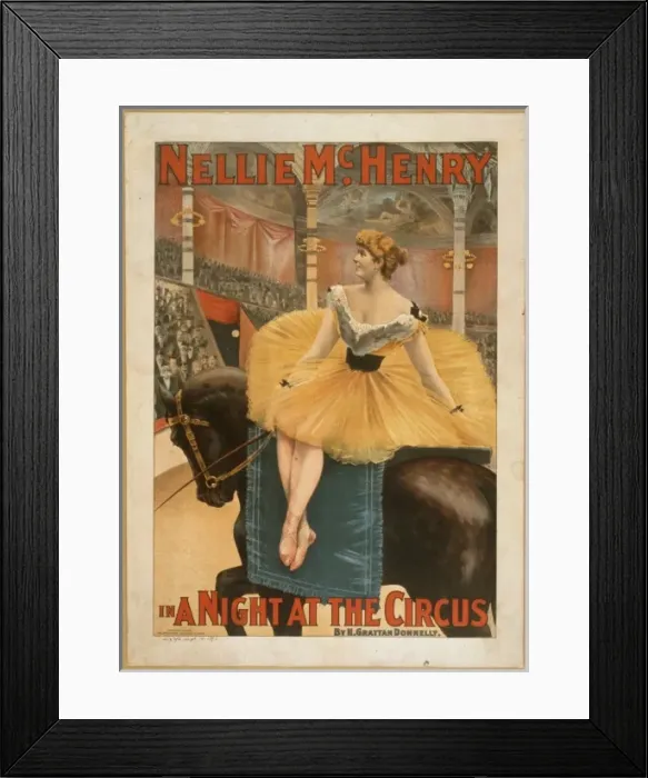 Framed Print : Nellie McHenry in A night at the circus by H. Grattan Donnel Framed Print : Nellie McHenry in A night at the circus by H. Grattan Donnel