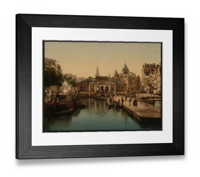 Framed Print : Fishmarket and bourse (i. e. weighing house), Amsterdam, Holl Framed Print : Fishmarket and bourse (i. e. weighing house), Amsterdam, Holl