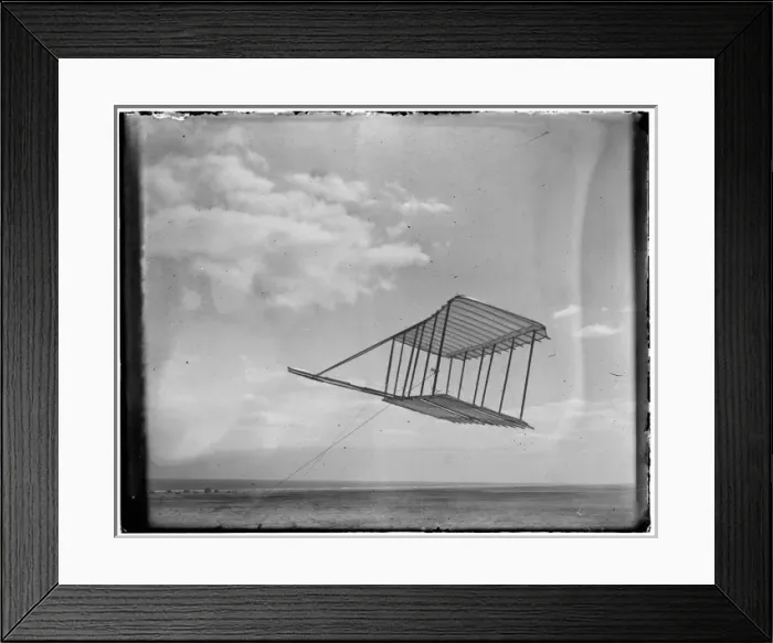 Framed Print : Left side view of the 1900 Wright glider before installation Framed Print : Left side view of the 1900 Wright glider before installation