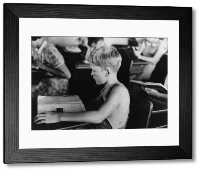 Framed Print : Child studying in school, Southeast Missouri Farms Framed Print : Child studying in school, Southeast Missouri Farms