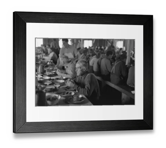 Framed Print : Lumberjacks eating dinner at camp near Effie, Minnesota Framed Print : Lumberjacks eating dinner at camp near Effie, Minnesota