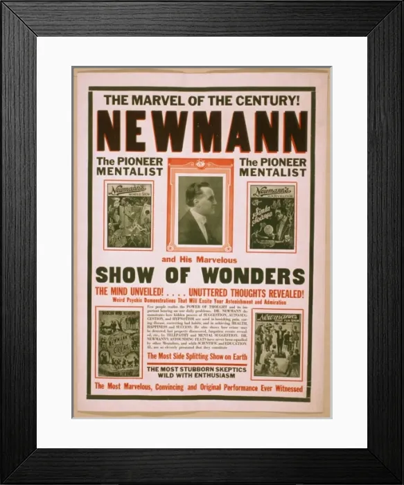 Framed Print : The marvel of the century! Newmann and his marvelous show of Framed Print : The marvel of the century! Newmann and his marvelous show of