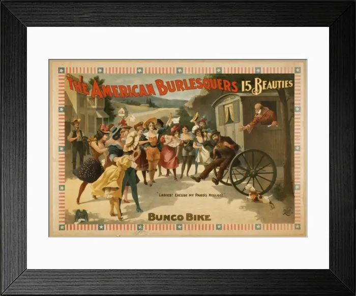 Framed Print : The American Burlesquers 15 beauties : Bunco bike Framed Print : The American Burlesquers 15 beauties : Bunco bike
