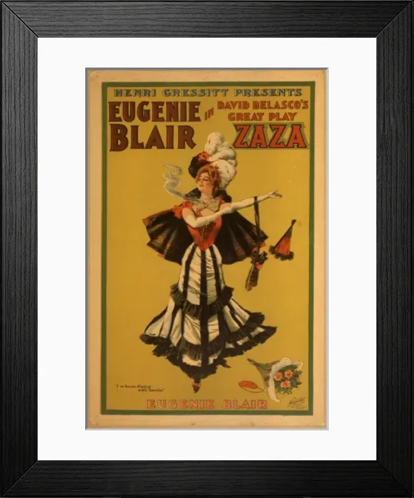 Framed Print : Henri Gressit presents Eugenie Blair in David Belascos grea Framed Print : Henri Gressit presents Eugenie Blair in David Belascos grea