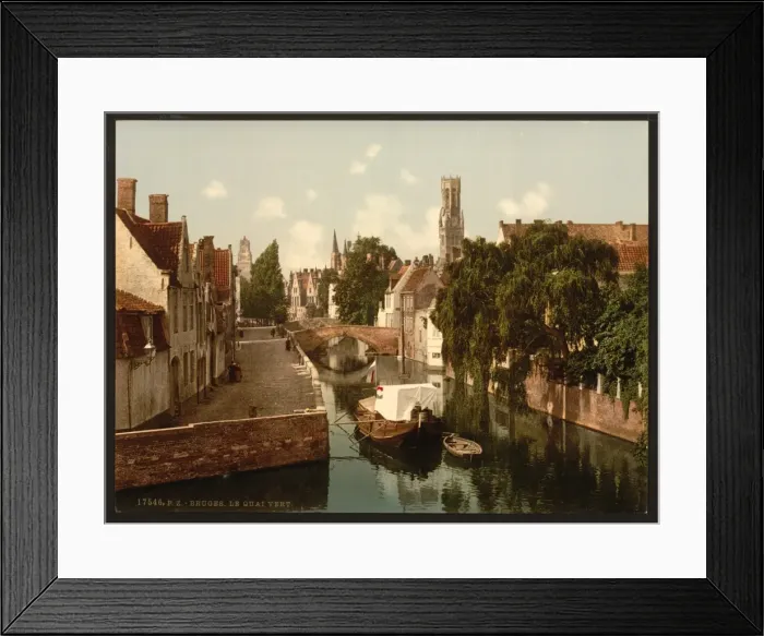 Framed Print : Quai vert, Bruges, Belgium Framed Print : Quai vert, Bruges, Belgium