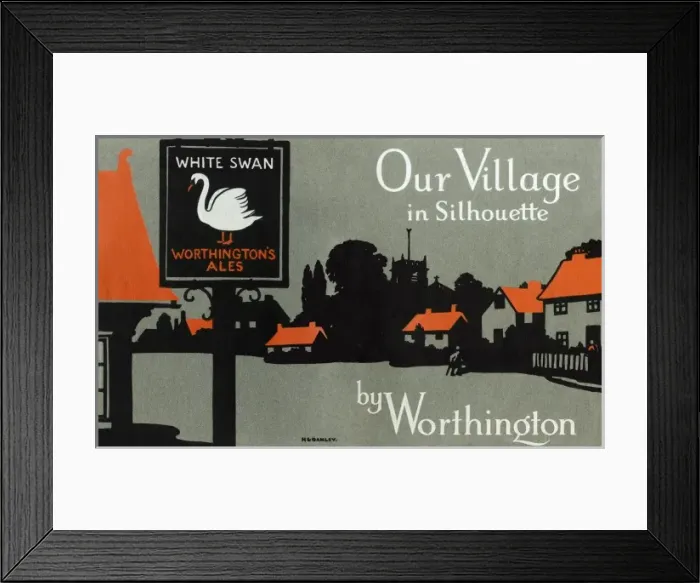 Framed Print : Our Village in Silhouette by Worthington Framed Print : Our Village in Silhouette by Worthington