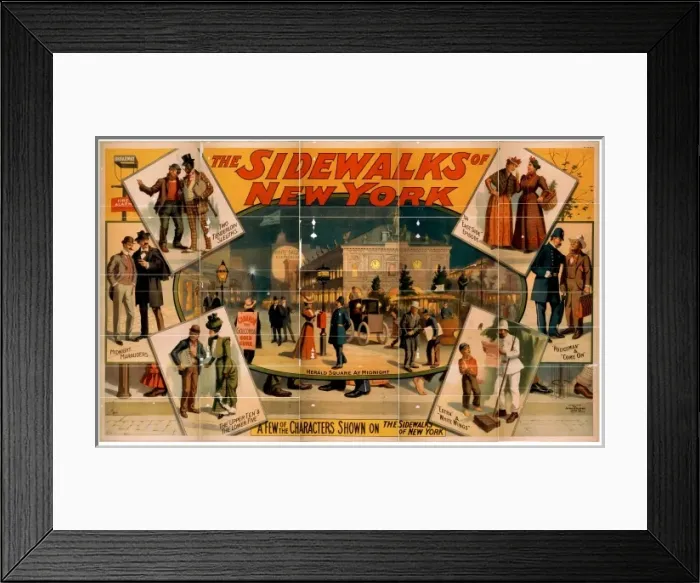 Framed Print : The sidewalks of New York Framed Print : The sidewalks of New York