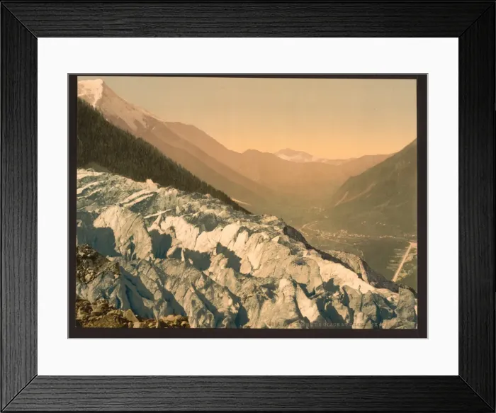 Framed Print : The Mer de Glace, and the Valley of Chamonix as seen from th Framed Print : The Mer de Glace, and the Valley of Chamonix as seen from th