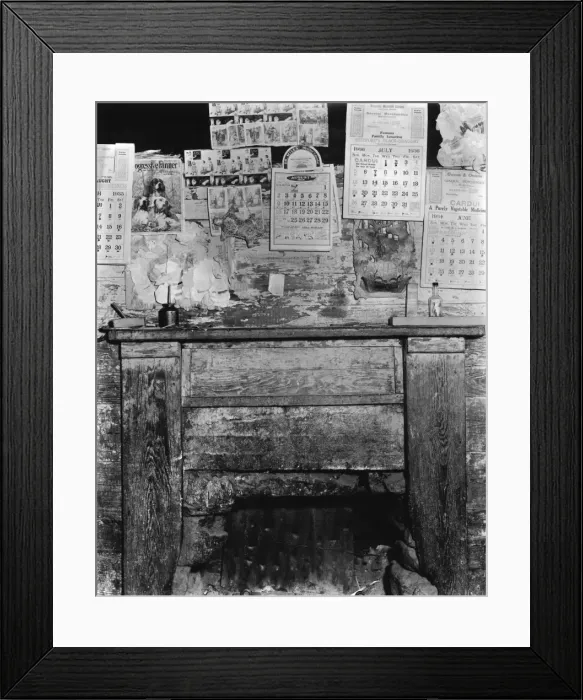Framed Print : Fireplace in Frank Tengles home. Hale County, Alabama Framed Print : Fireplace in Frank Tengles home. Hale County, Alabama