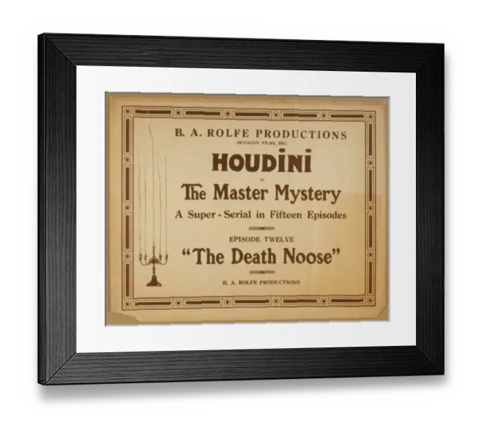 Framed Print : Houdini in The master mystery a super-serial in fifteen epis Framed Print : Houdini in The master mystery a super-serial in fifteen epis