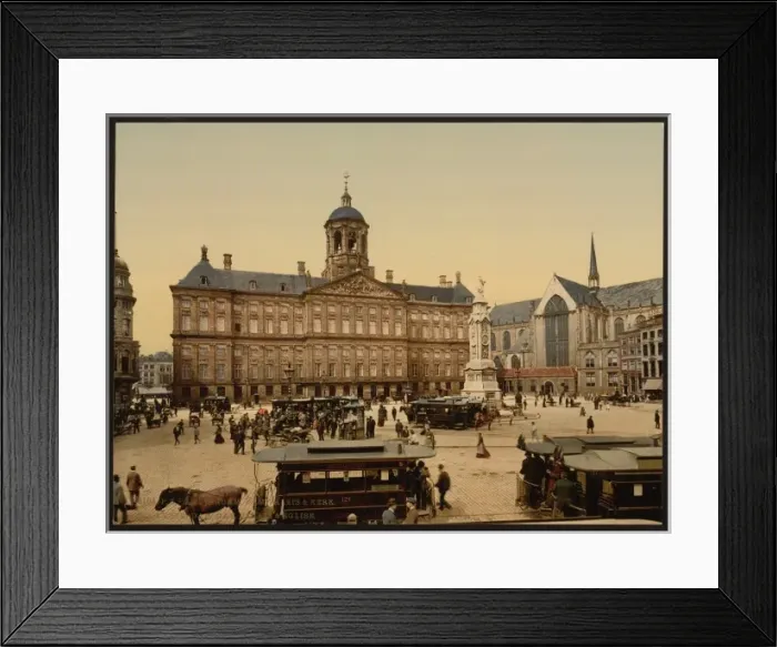 Framed Print : The square, palace, and church, Amsterdam, Holland Framed Print : The square, palace, and church, Amsterdam, Holland