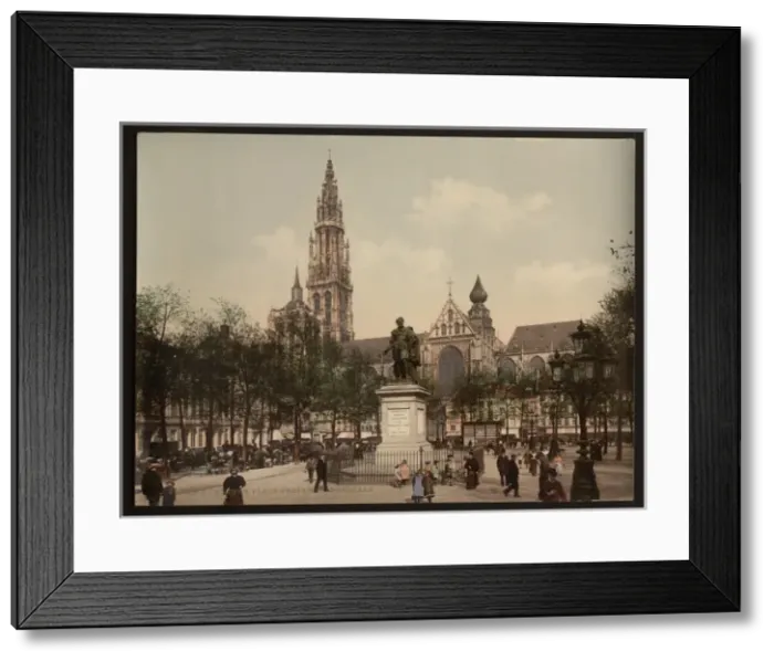 Framed Print : Place Verte and cathedral, Antwerp, Belgium Framed Print : Place Verte and cathedral, Antwerp, Belgium