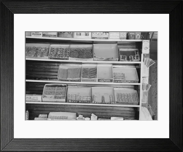 Framed Print : Display of candy in store, La Forge, Missouri Framed Print : Display of candy in store, La Forge, Missouri