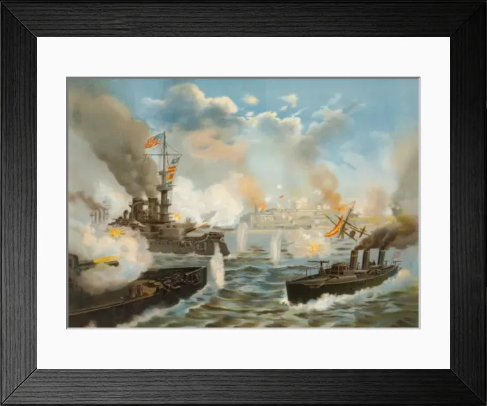 Framed Print : Bombardment of San Juan, Porto sic Rico Framed Print : Bombardment of San Juan, Porto sic Rico