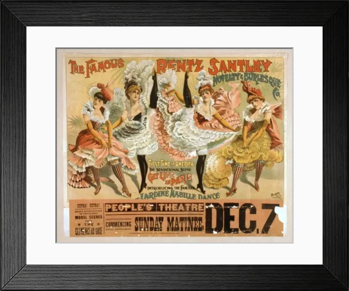 Framed Print : The famous Rentz Santley Novelty and Burlesque Co. first tim Framed Print : The famous Rentz Santley Novelty and Burlesque Co. first tim
