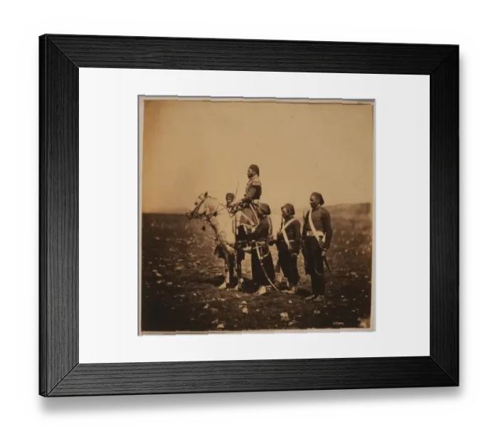 Framed Print : Ismail Pacha on horseback, with Turkish officers Framed Print : Ismail Pacha on horseback, with Turkish officers