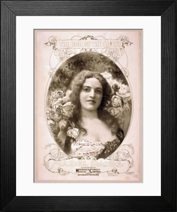 Framed Print : The idol of the south, Mabel Paige supported by Marshalls M Framed Print : The idol of the south, Mabel Paige supported by Marshalls M