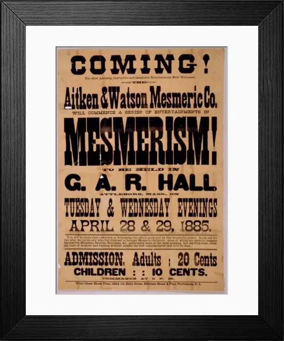 Framed Print : Coming! Aitken & Watson Mesmeric Co. will commence a series Framed Print : Coming! Aitken & Watson Mesmeric Co. will commence a series