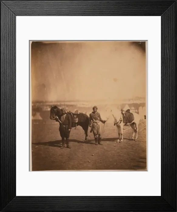 Framed Print : Nubian servants & horses Framed Print : Nubian servants & horses