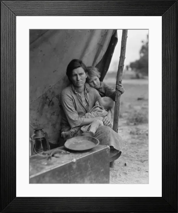 Framed Print : Migrant agricultural workers family