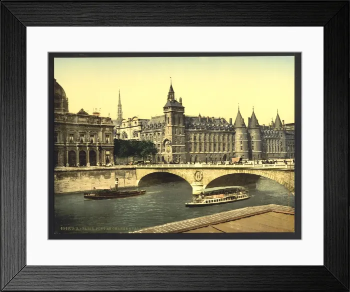 Framed Print : Palais de Justice and bridge to exchange, Paris, France Framed Print : Palais de Justice and bridge to exchange, Paris, France