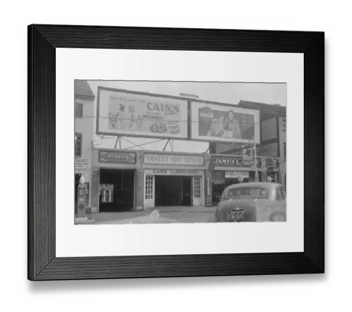 Framed Print : Garage and signs on street, Portsmouth, New Hampshire Framed Print : Garage and signs on street, Portsmouth, New Hampshire