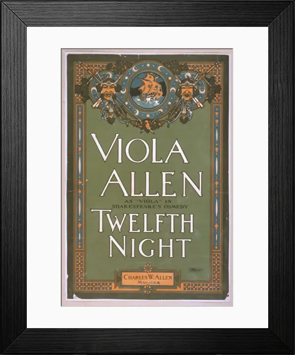 Framed Print : Viola Allen as Viola in Shakespeares comedy, Twelfth night Framed Print : Viola Allen as Viola in Shakespeares comedy, Twelfth night
