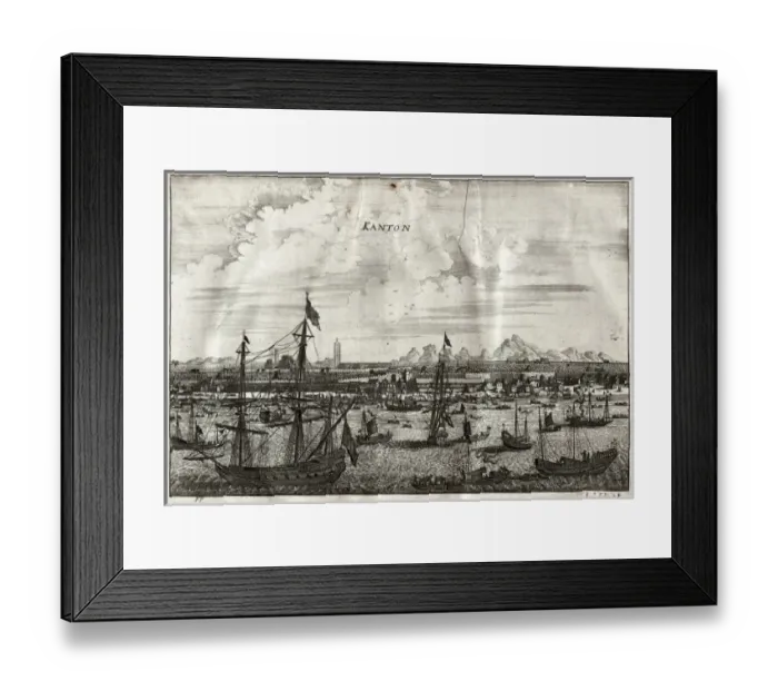 Framed Print : Boats in Canton harbour