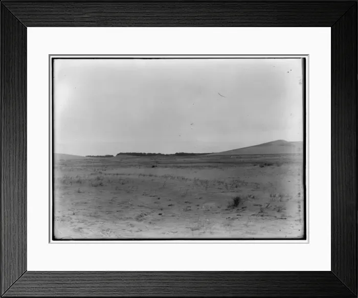Framed Print : Long-range view of the Wright brothers camp and Kitty Hawk Framed Print : Long-range view of the Wright brothers camp and Kitty Hawk