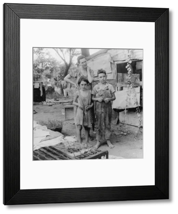 Framed Print : People living in miserable poverty, Elm Grove, Oklahoma Coun Framed Print : People living in miserable poverty, Elm Grove, Oklahoma Coun