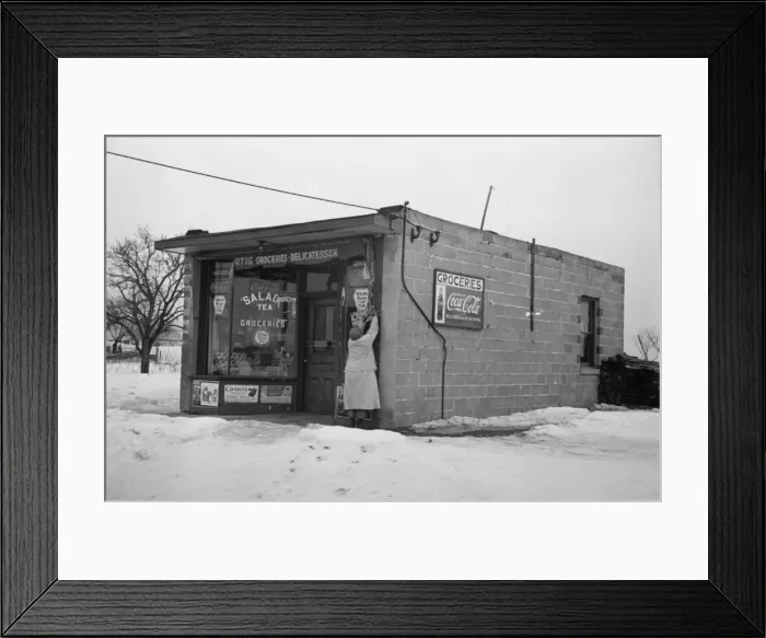 Framed Print : Grocery store and delicatessen off Lincoln Highway, Franklin Framed Print : Grocery store and delicatessen off Lincoln Highway, Franklin