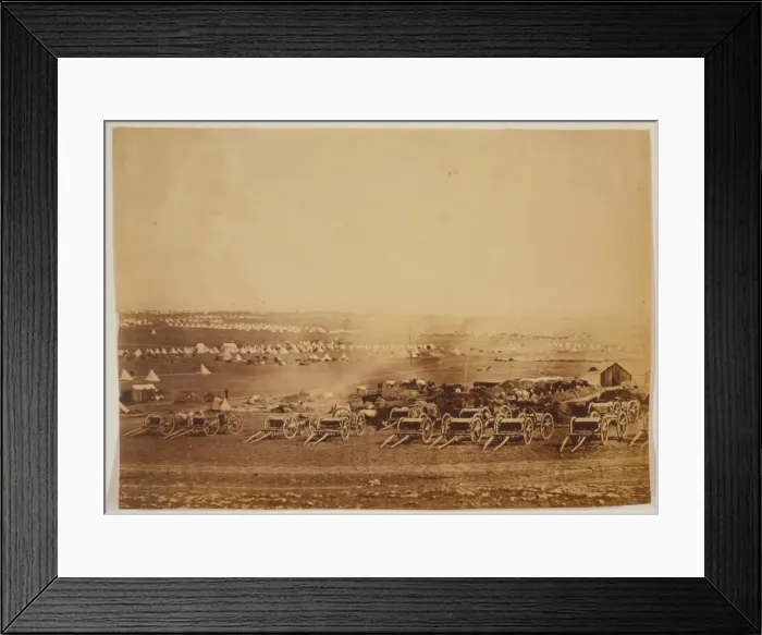 Framed Print : Kamara Heights in the distance, artillery waggons in the for Framed Print : Kamara Heights in the distance, artillery waggons in the for
