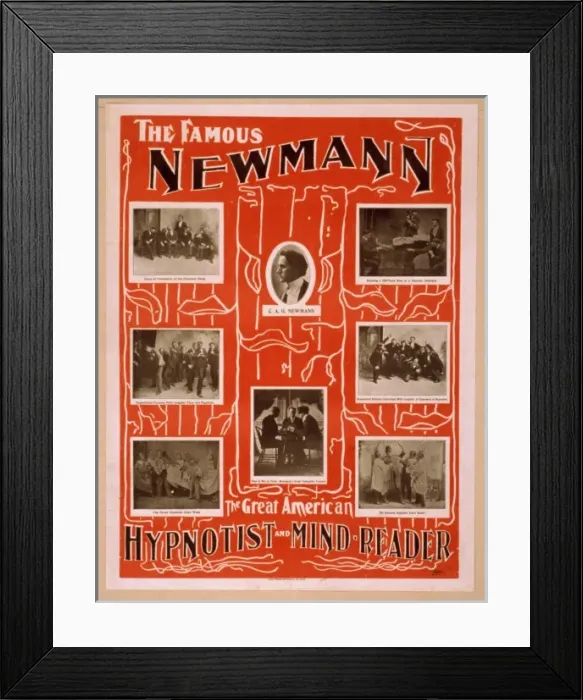 Framed Print : The famous Newmann the great American hypnotist and mind-rea Framed Print : The famous Newmann the great American hypnotist and mind-rea
