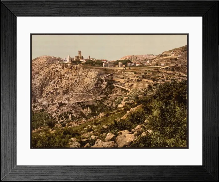Framed Print : Station and village, La Turbie, Riviera Framed Print : Station and village, La Turbie, Riviera