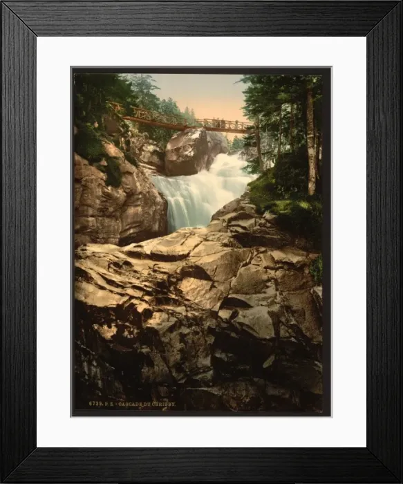 Framed Print : Cerisy (i. e. Cerisey) waterfall, Pyrenees, France Framed Print : Cerisy (i. e. Cerisey) waterfall, Pyrenees, France