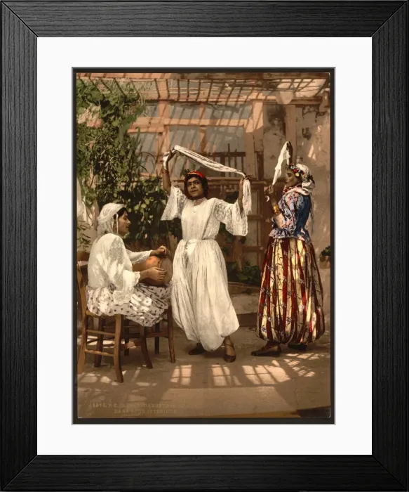 Framed Print : Arab dancing girls, Algiers, Algeria Framed Print : Arab dancing girls, Algiers, Algeria