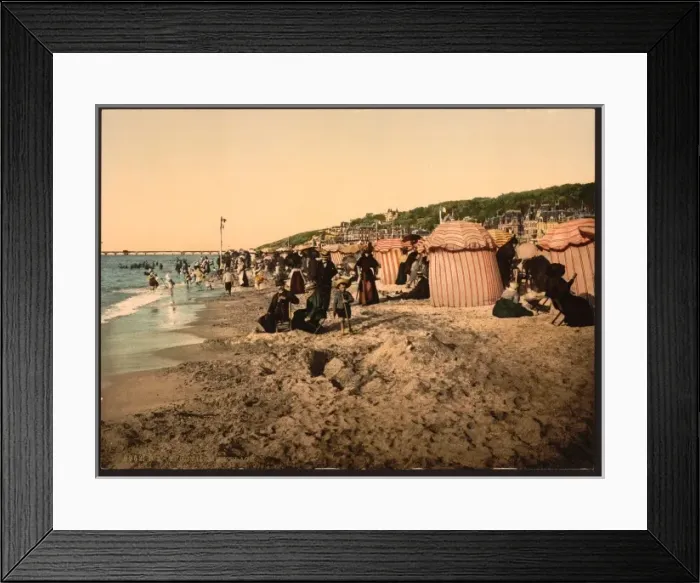 Framed Print : The beach at bathing time, Trouville, France Framed Print : The beach at bathing time, Trouville, France