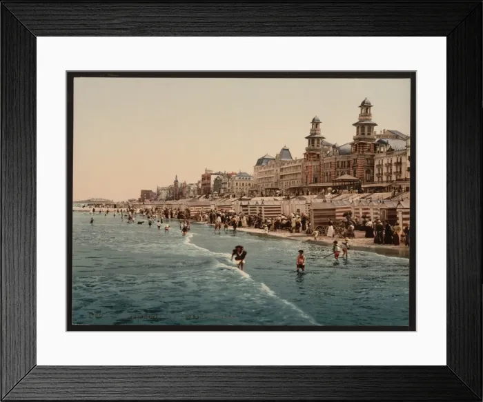 Framed Print : The beach and Kursaal, (i. e. Cursaal), Blankenberghe, Belgi Framed Print : The beach and Kursaal, (i. e. Cursaal), Blankenberghe, Belgi
