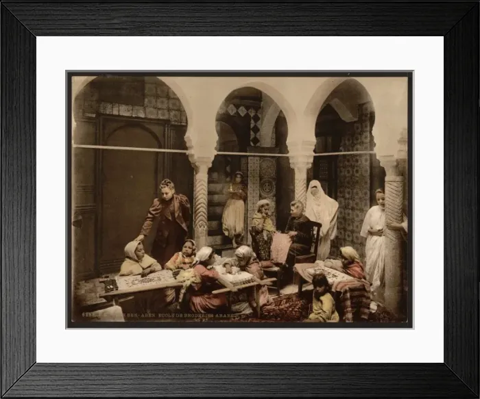 Framed Print : Arab school of embroidery, Algiers, Algeria Framed Print : Arab school of embroidery, Algiers, Algeria