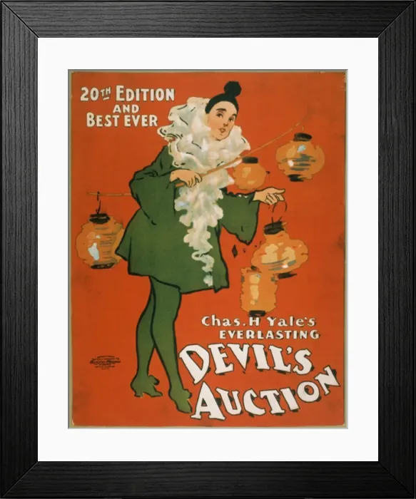 Framed Print : Chas. H. Yales everlasting Devils auction 20th edition Framed Print : Chas. H. Yales everlasting Devils auction 20th edition