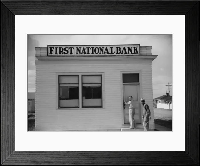 Framed Print : Bank, Fairfield, Montana Framed Print : Bank, Fairfield, Montana