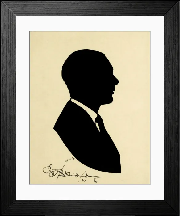 Framed Print : Silhouette portrait of George Studdy Framed Print : Silhouette portrait of George Studdy
