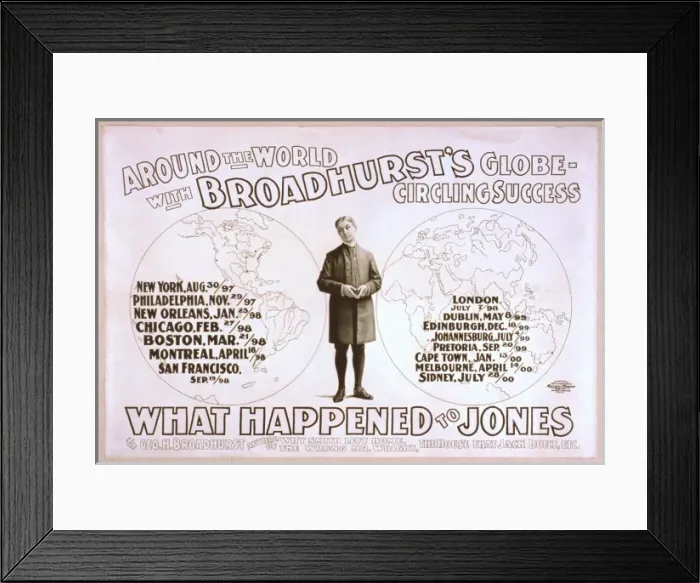Framed Print : Around the world with Broadhursts globe-circling success, W Framed Print : Around the world with Broadhursts globe-circling success, W