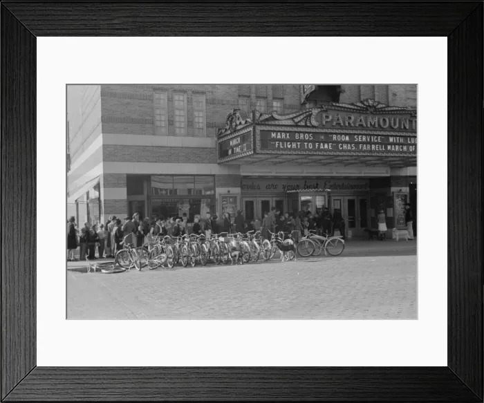 Framed Print : Saturday morning movie crowd, North Platte, Nebraska Framed Print : Saturday morning movie crowd, North Platte, Nebraska