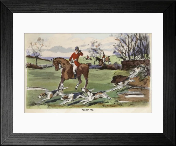 Framed Print : Hunstman blows his horn and the chase begins Framed Print : Hunstman blows his horn and the chase begins