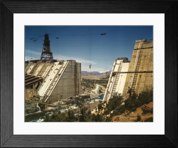 Framed Print : Shasta dam under construction, California Framed Print : Shasta dam under construction, California