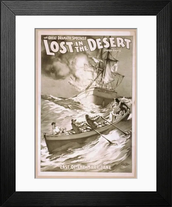 Framed Print : Lost in the desert the great dramatic spectacle : written by Framed Print : Lost in the desert the great dramatic spectacle : written by