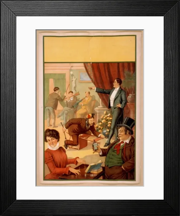 Framed Print : Hypnotist directing people to do unusual activities: woman p Framed Print : Hypnotist directing people to do unusual activities: woman p