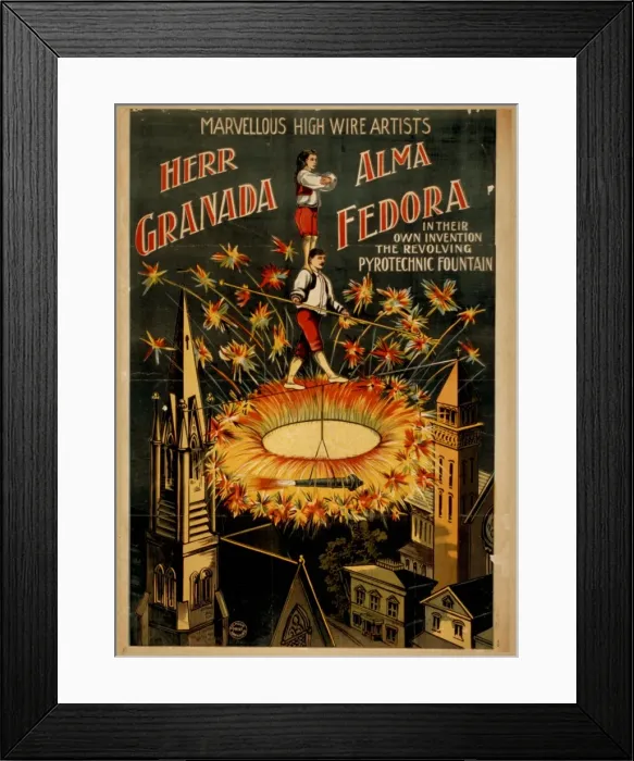 Framed Print : Herr Granada, Alma Fedora in their own invention, the revolv Framed Print : Herr Granada, Alma Fedora in their own invention, the revolv